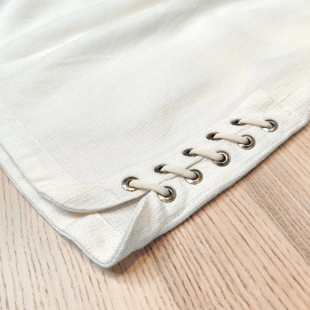 Roberto Cavalli Womens Wide Leg Shorts Size 10 L White Laces Designer Italy $949 - Picture 3 of 16